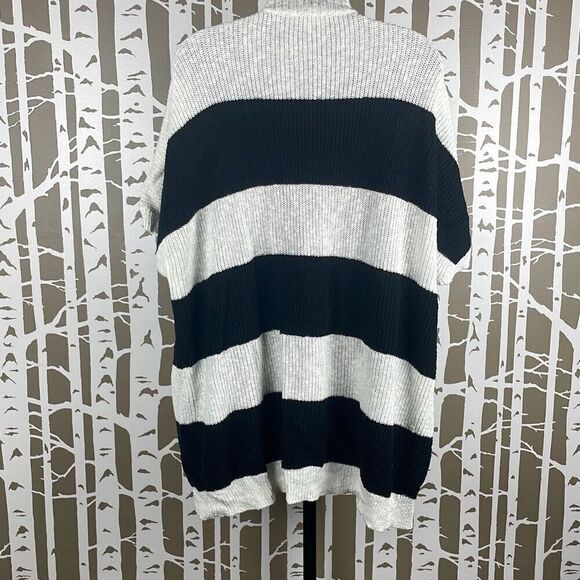 Vince Camuto Short Sleeve Striped Open Front Cardigan Sweater XL - Picture 3 of 8